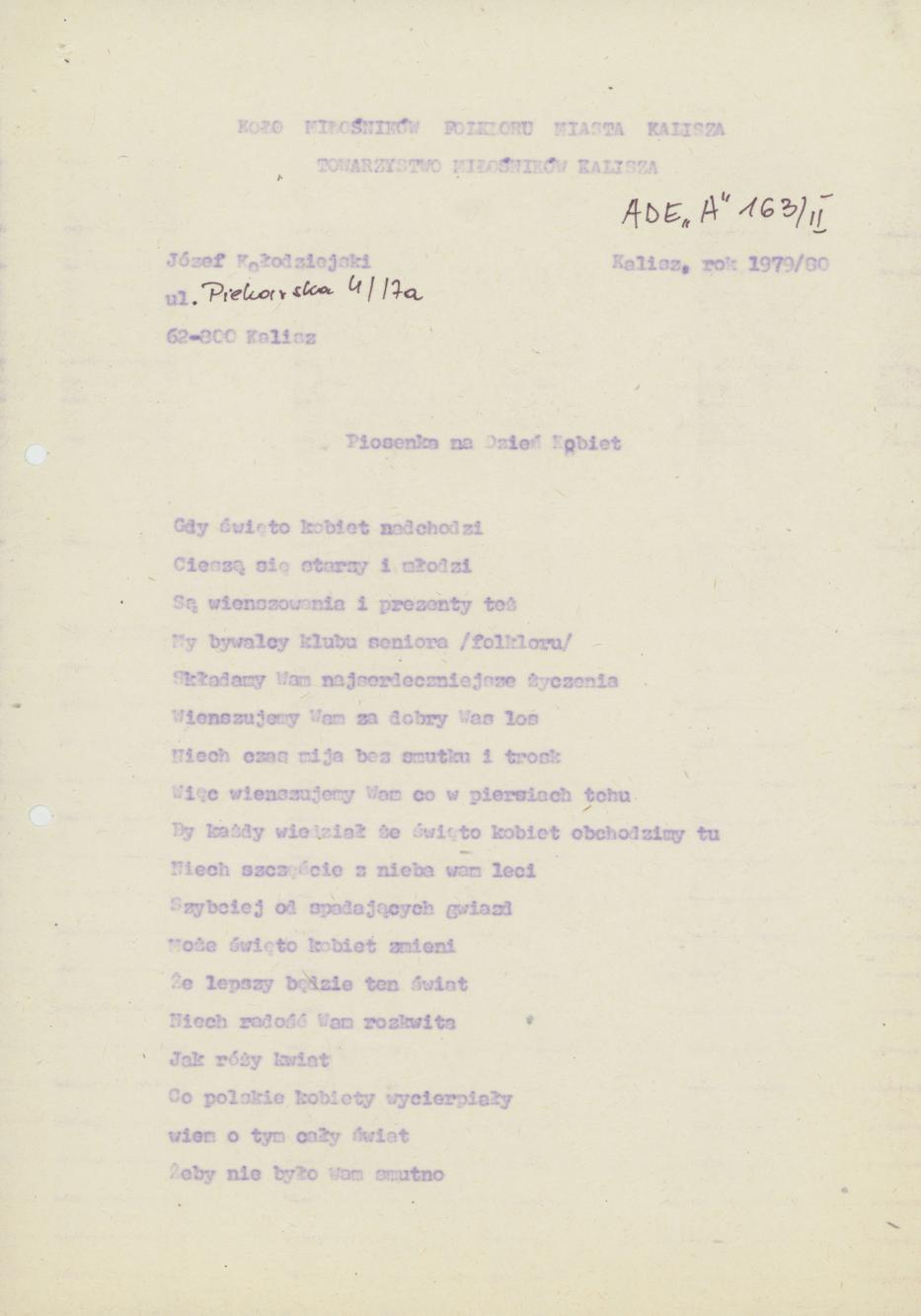 Piosenka na Dzień Kobiet