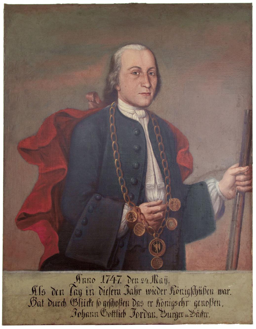 Portret króla kurkowego Johanna Gottlieba Jordana