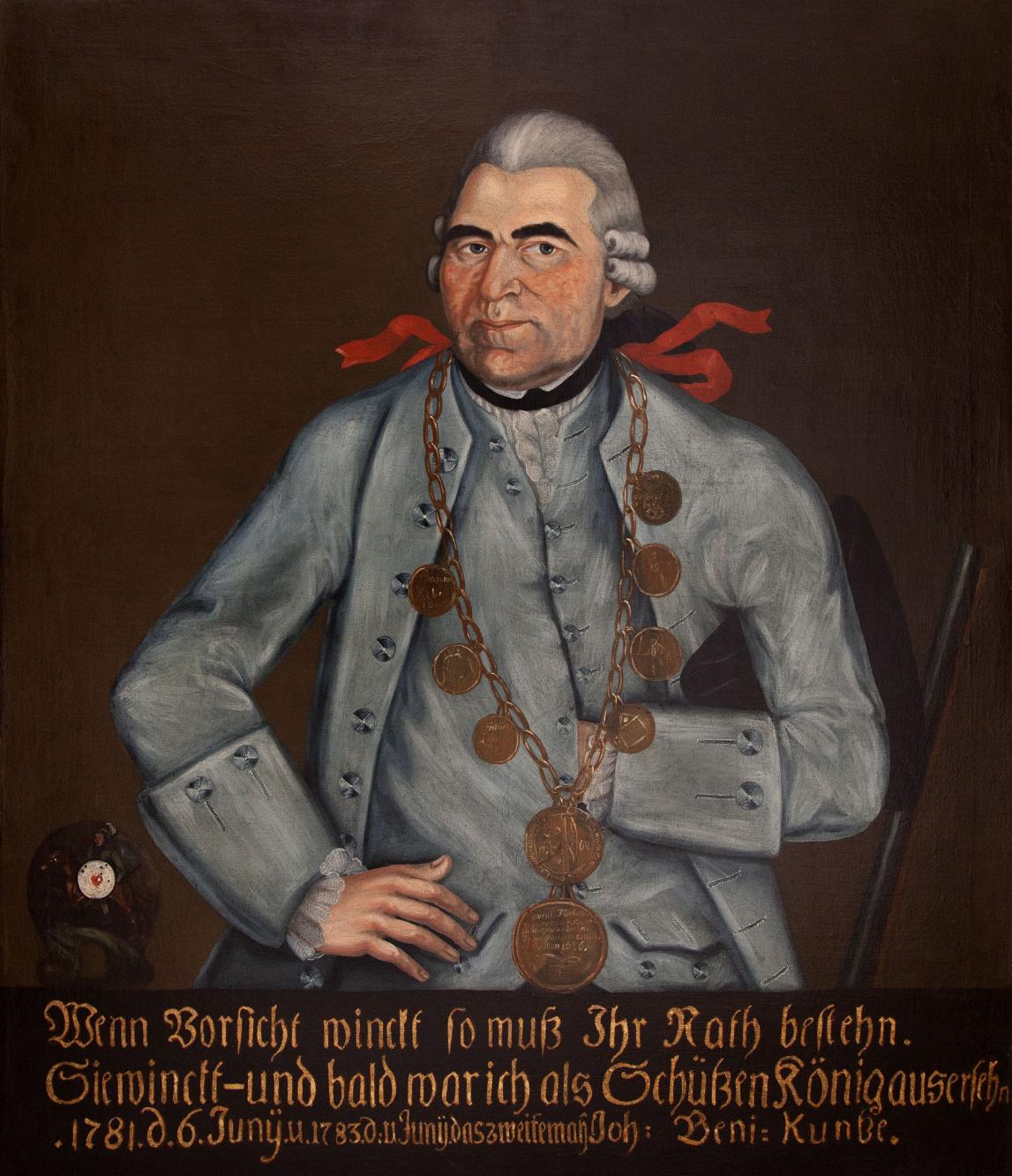 Portret króla kurkowego Johana Beniamina Kuntze