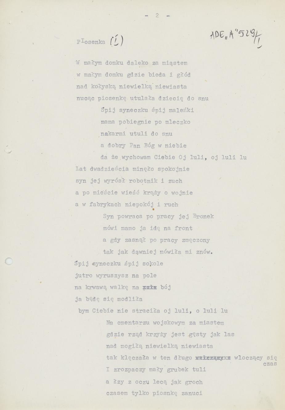 Piosenki śpiewane w czasie I wojny światowej