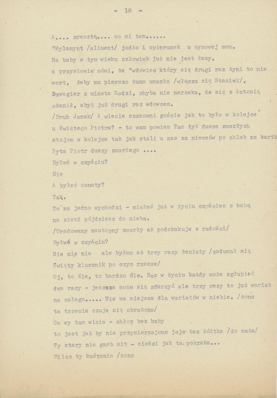 Śpiewy ludowe weselne na terenie miasta Kalisza i powiatu śpiewane dowcipy i przysłowia