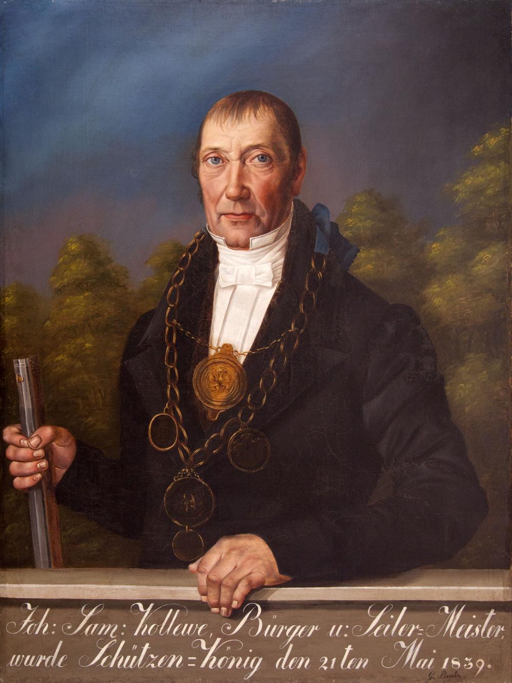 Portret króla kurkowego Johanna Samuela Kollewe