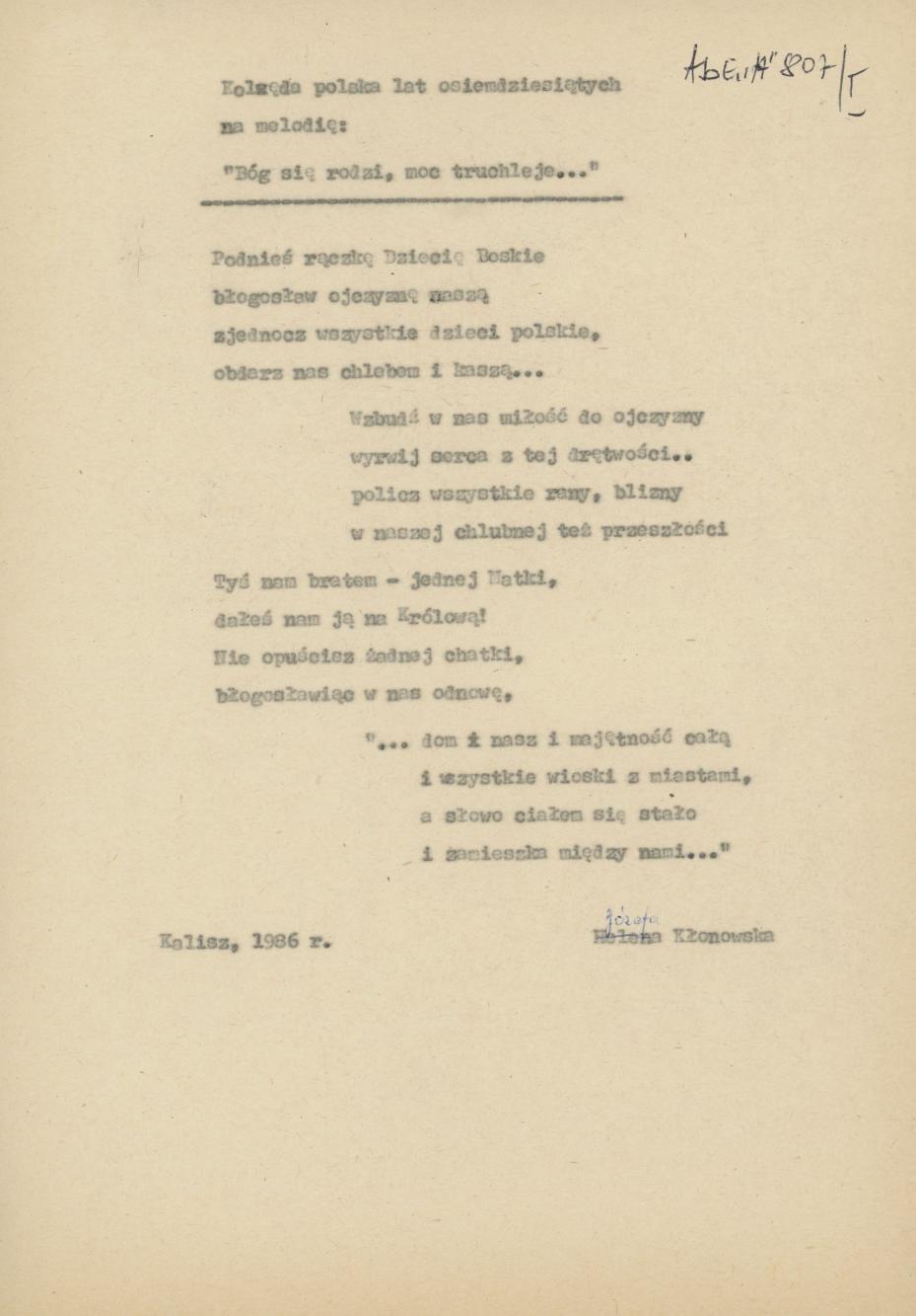 Kolęda polska lat osiemdziesiątych