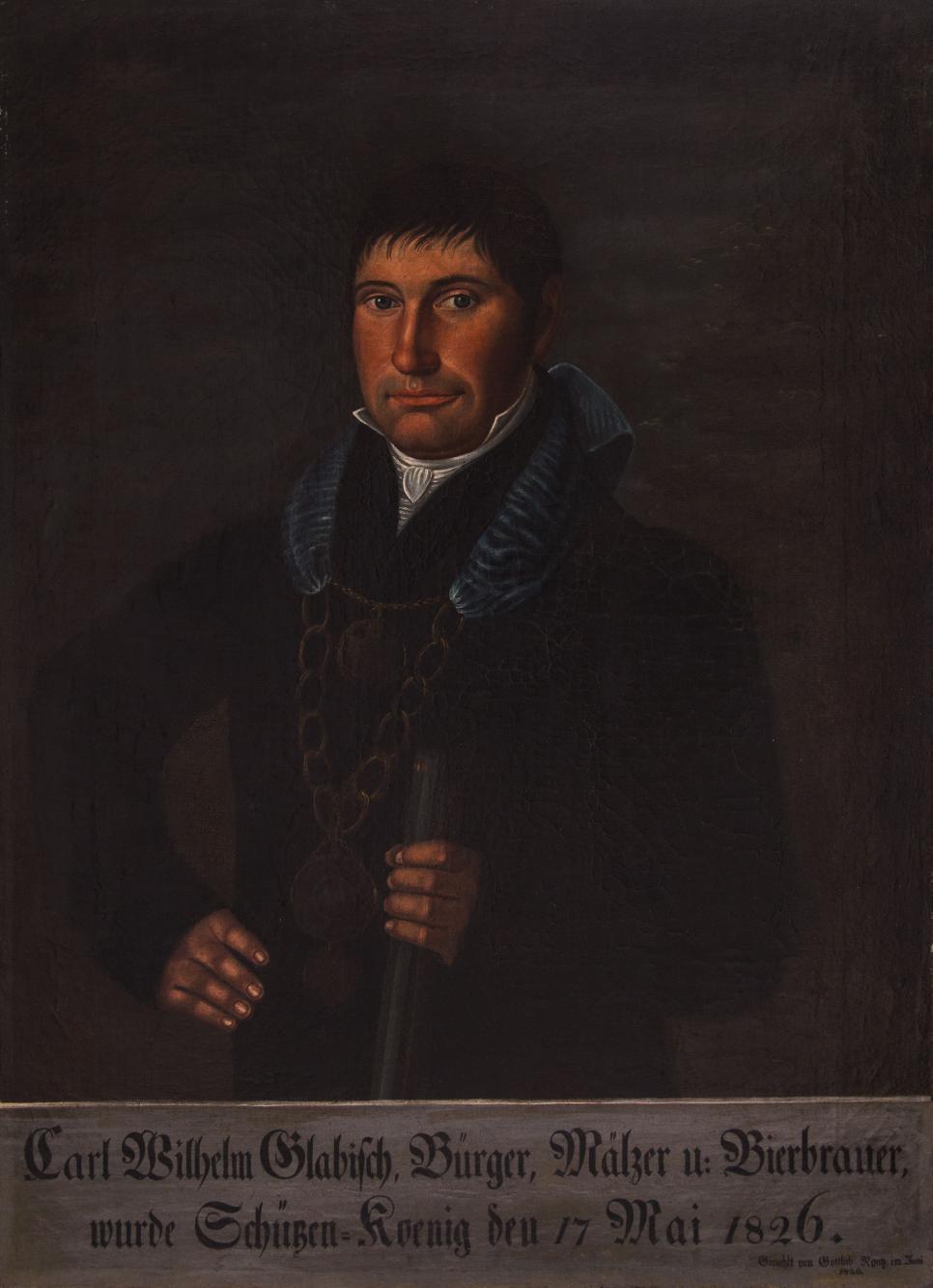 Portret króla kurkowego Carla Wilhelma Glabischa