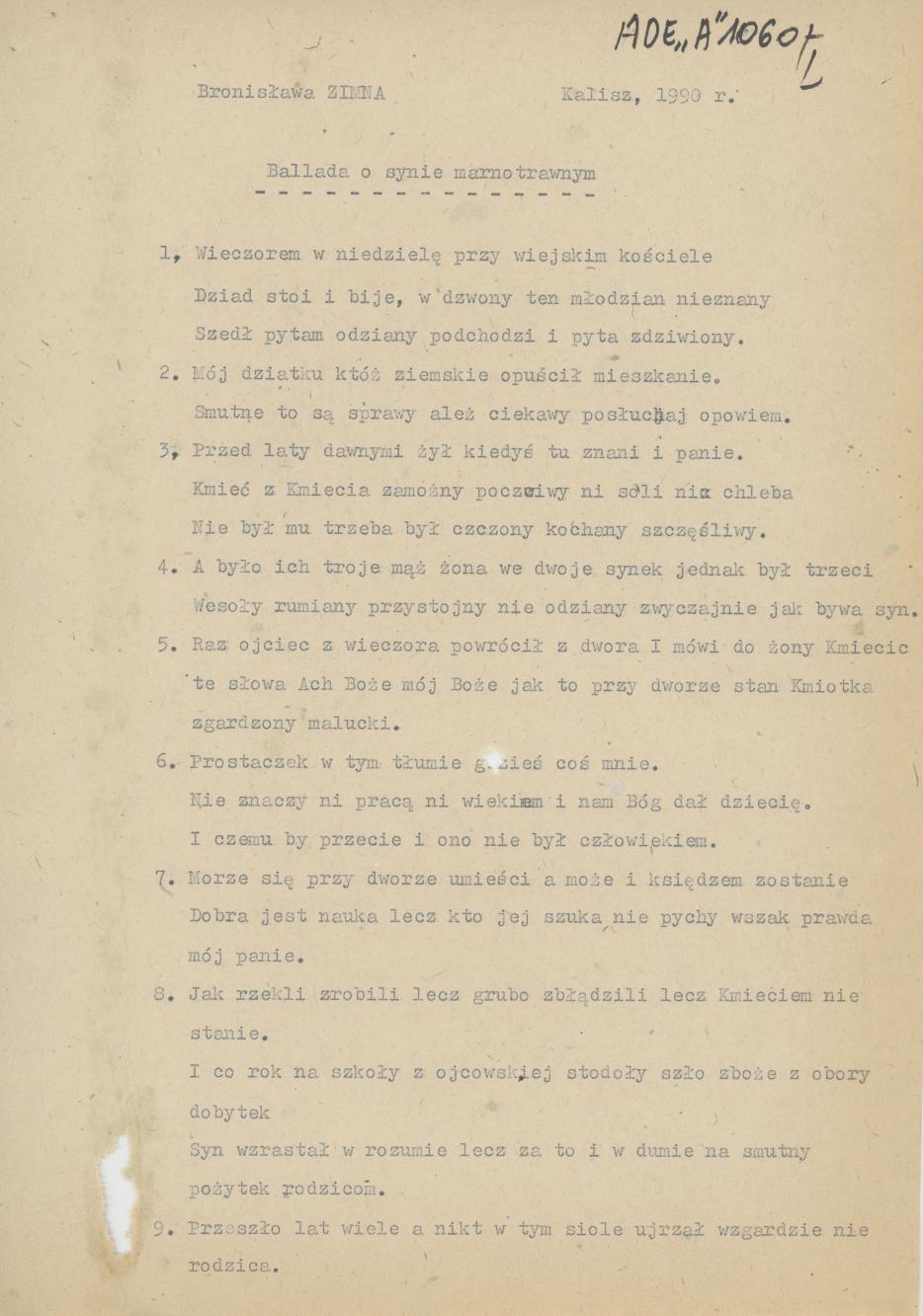 Ballada o synie marnotrawnym