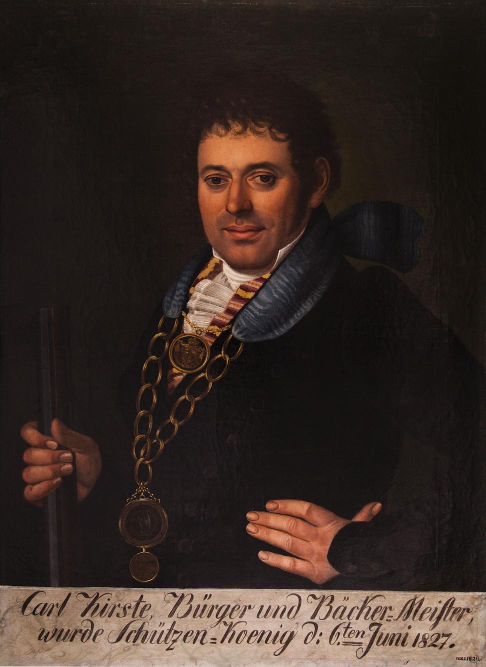 Portret króla kurkowego Carla Kirste