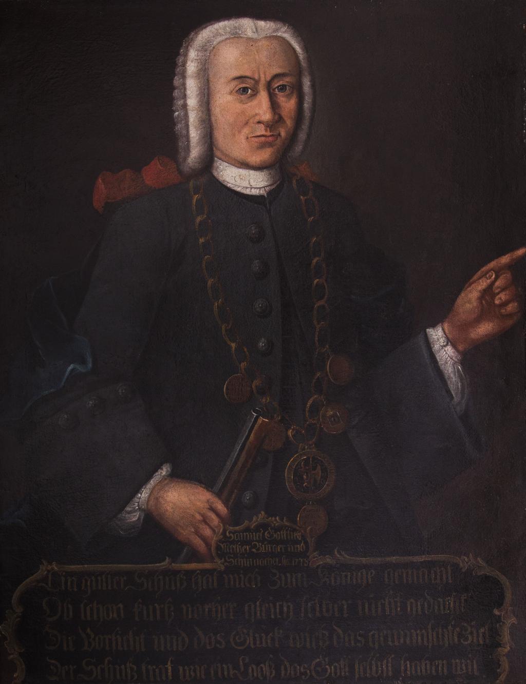 Portret króla kurkowego Samuela Gottlieba Meltzera