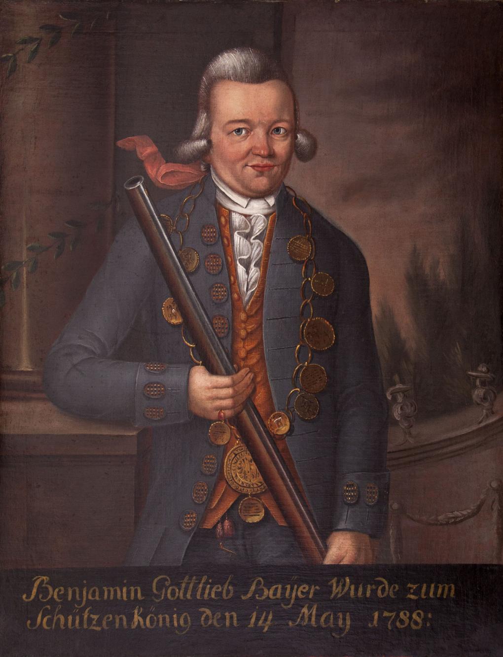 Portret króla kurkowego Benjamina Gottlieba Baÿera