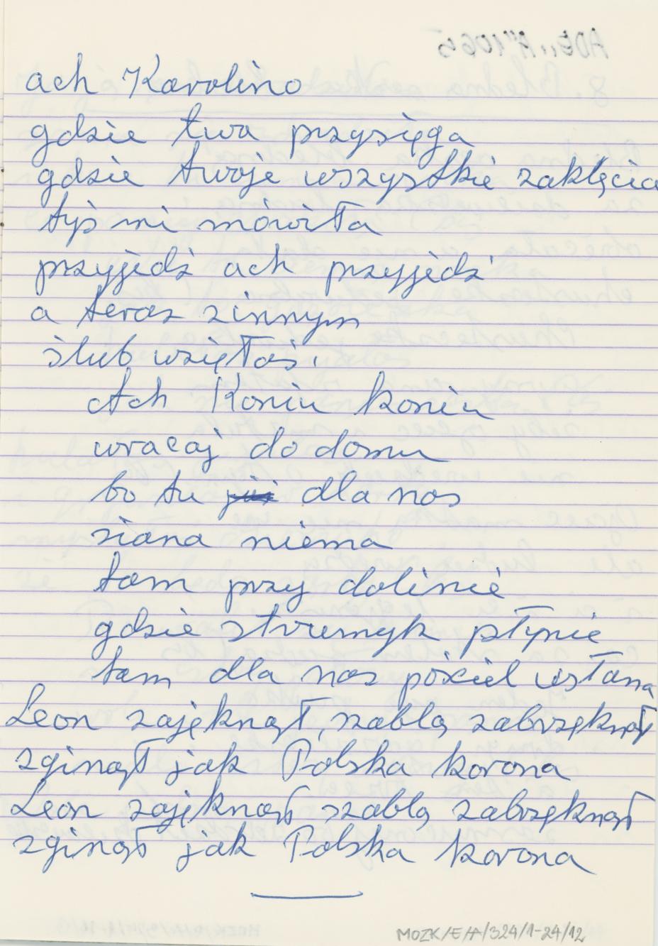 Zeszyt - Kaliskie przedwojenne piosenki, cz. I