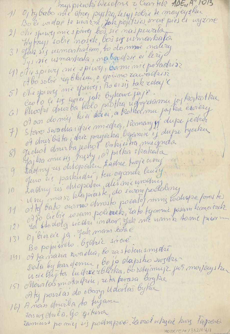 Przyśpiewki weselne z Czartek