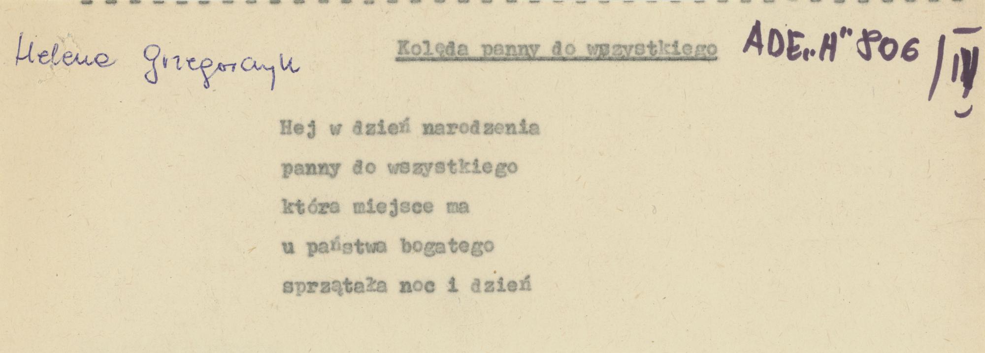 Kolęda panny do wszystkiego