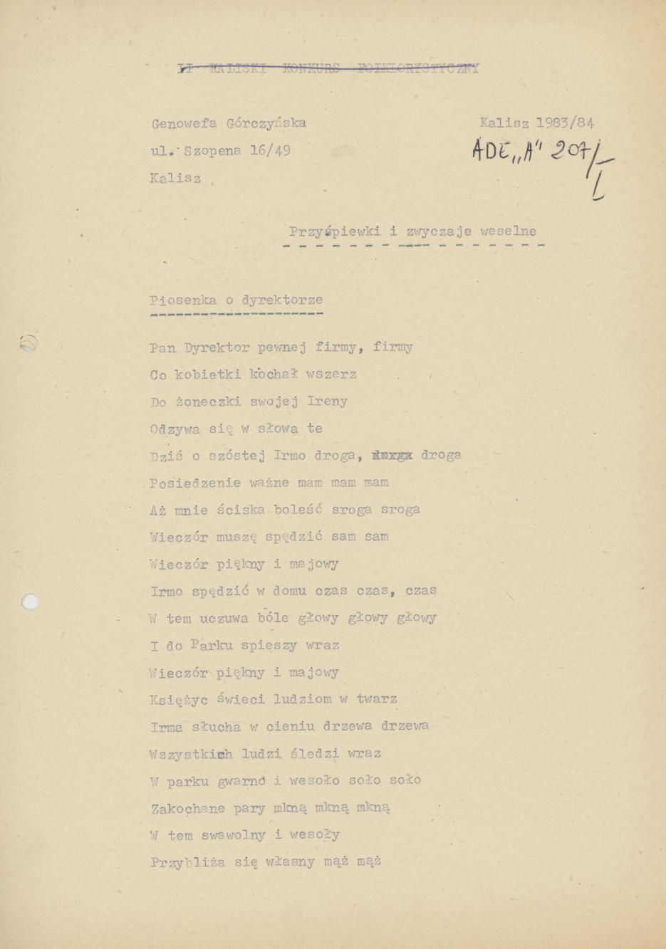 Przyśpiewki i zwyczaje weselne