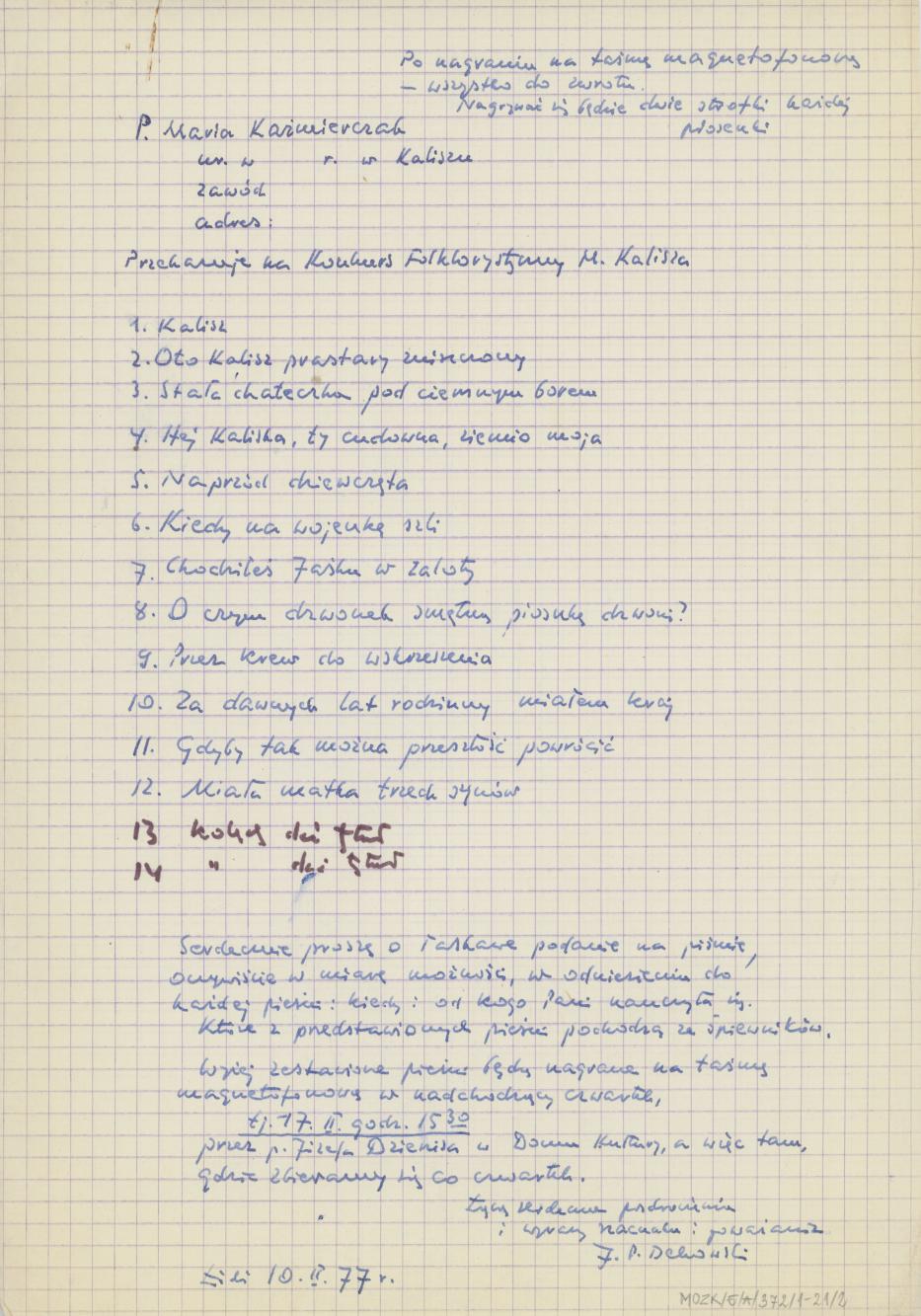 Zbiór piosenek, cz. 1