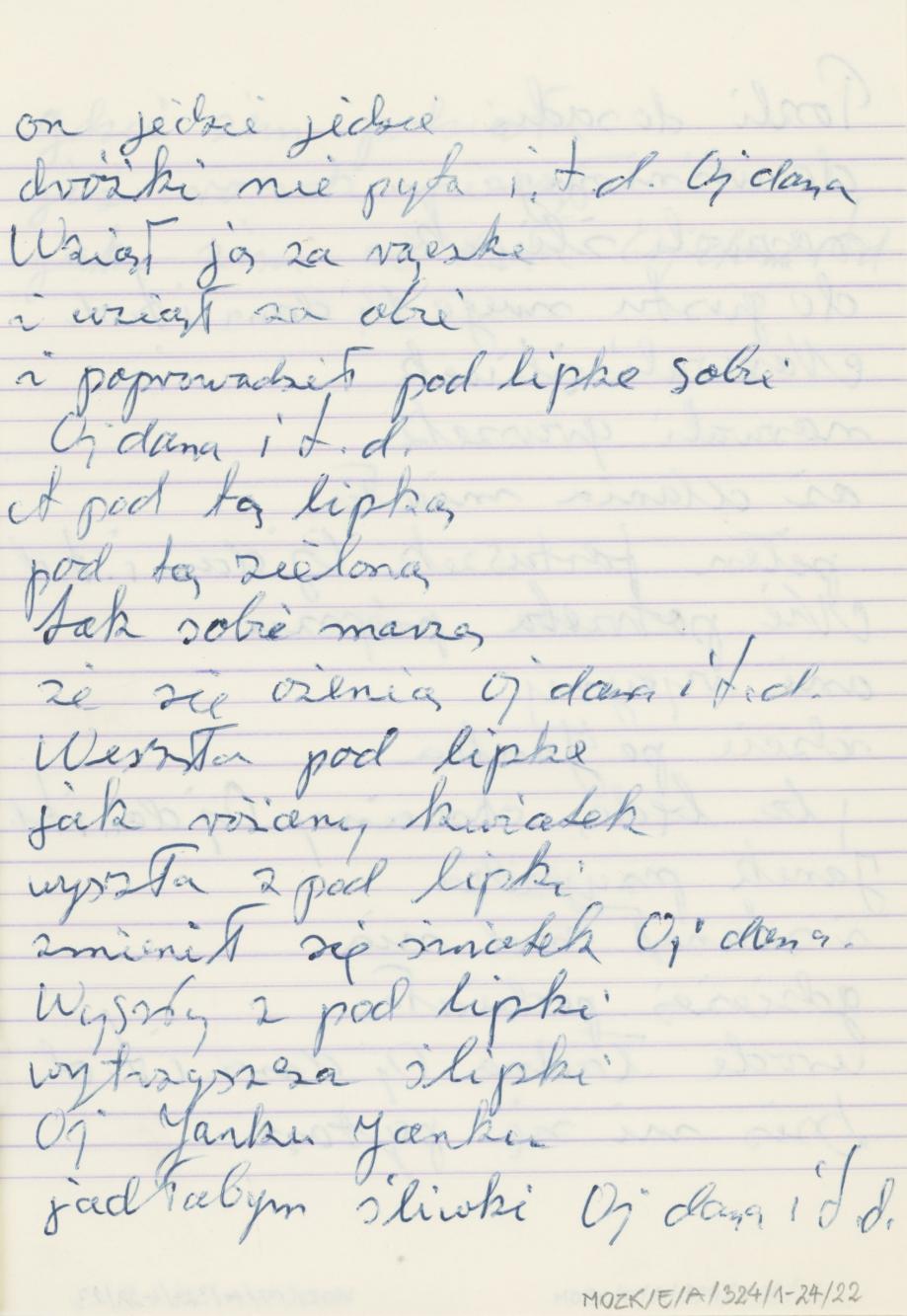 Zeszyt - Kaliskie przedwojenne piosenki, cz. II