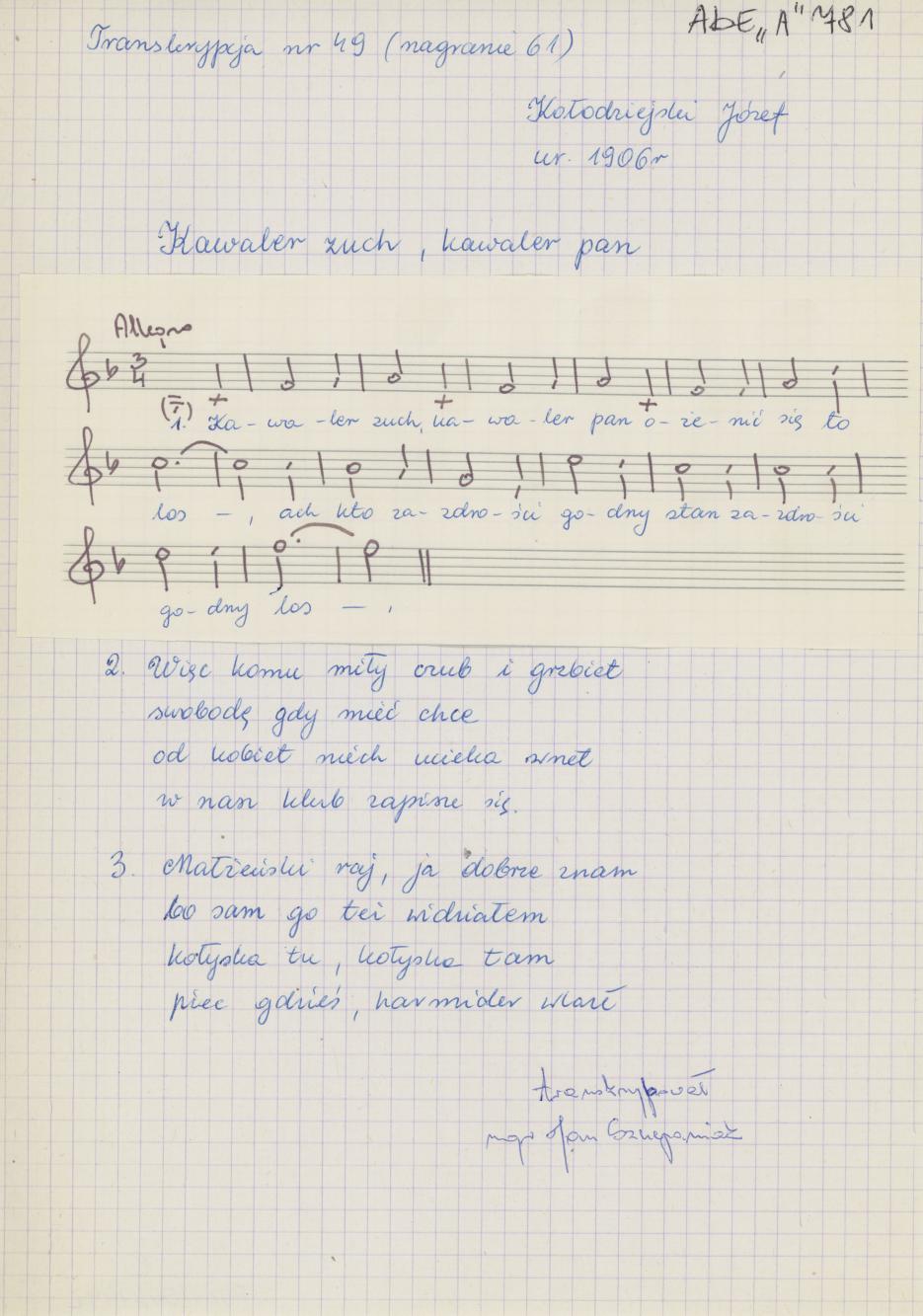 Kawaler zuch, kawaler pan