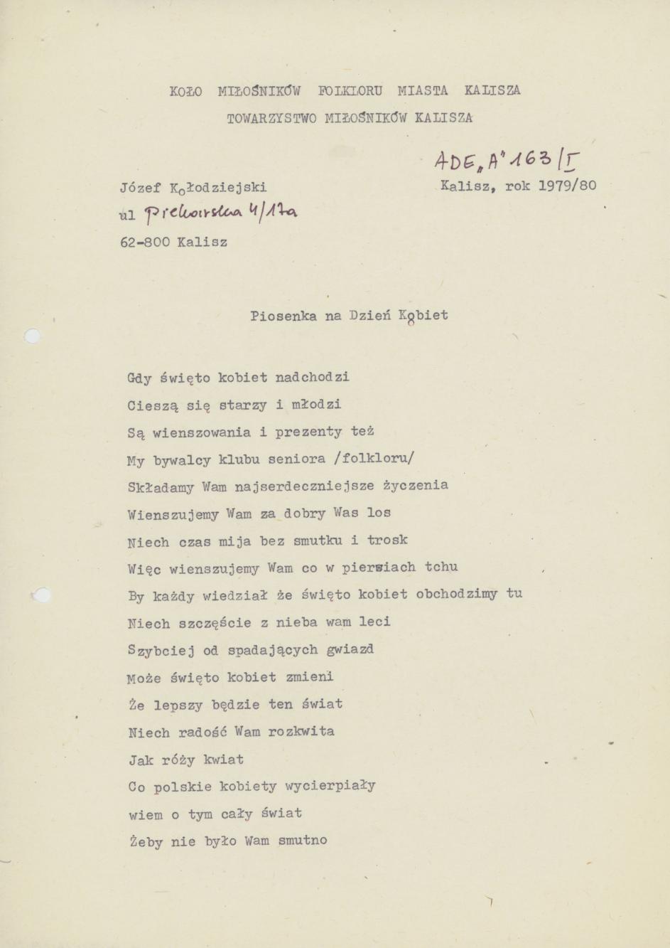 Piosenka na Dzień Kobiet