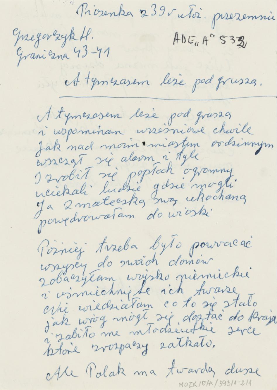 A tymczasem leżę pod gruszą