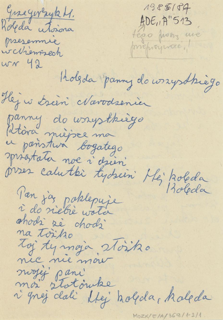 Kolęda panny do wszystkiego