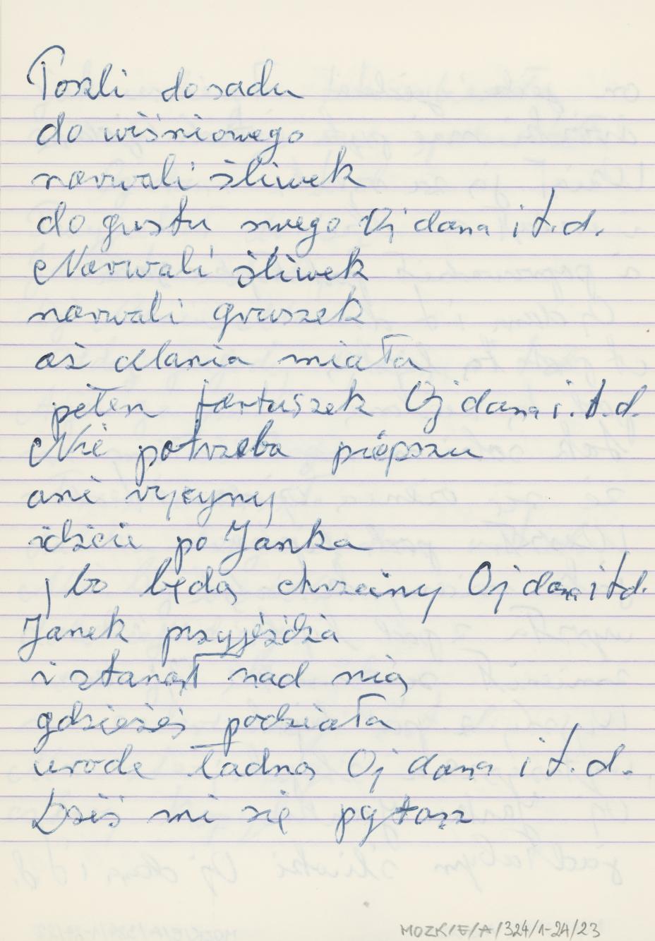 Zeszyt - Kaliskie przedwojenne piosenki, cz. II