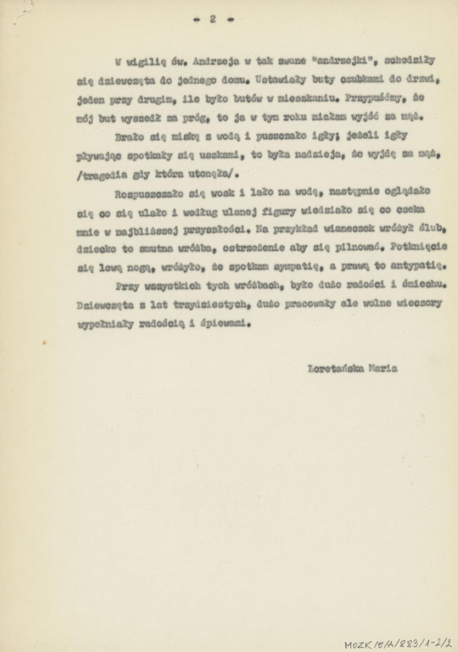 Wróżby i wierzenia panieńskie z lat trzydziestych