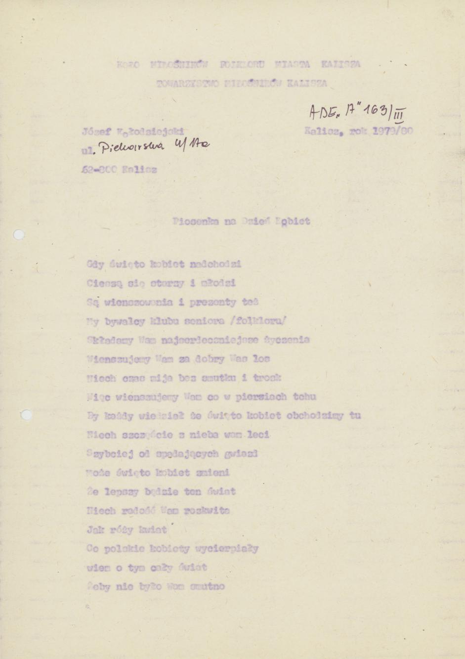 Piosenka na Dzień Kobiet