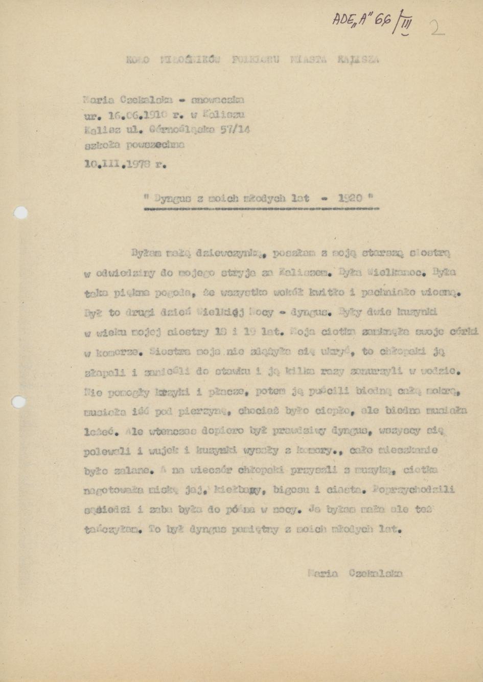 Dyngus z moich młodych lat - 1920