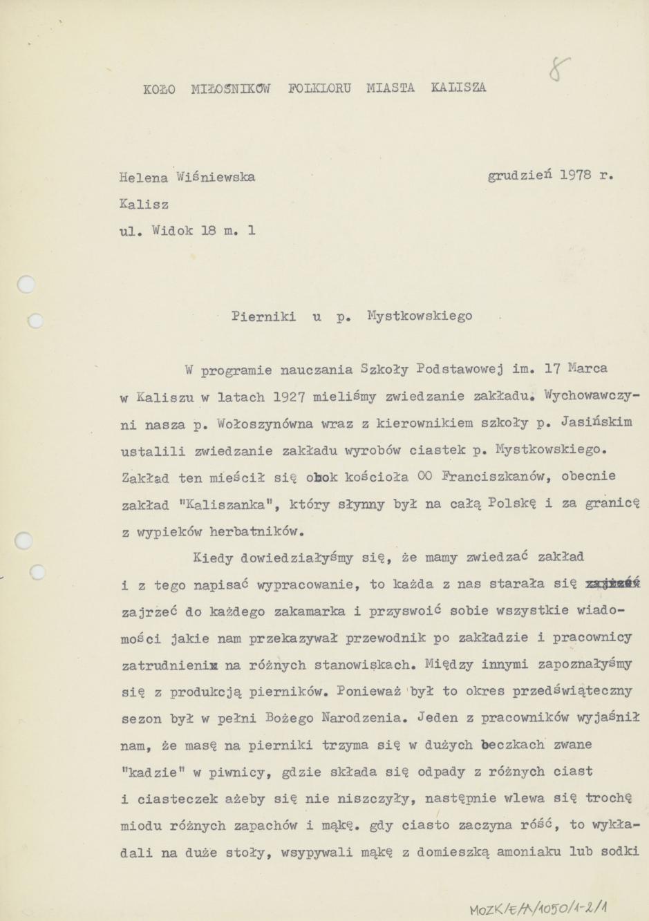 Pierniki u p. Mystkowskiego