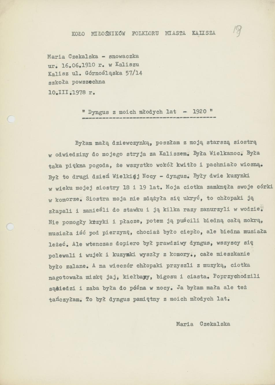 Dyngus z moich młodych lat - 1920