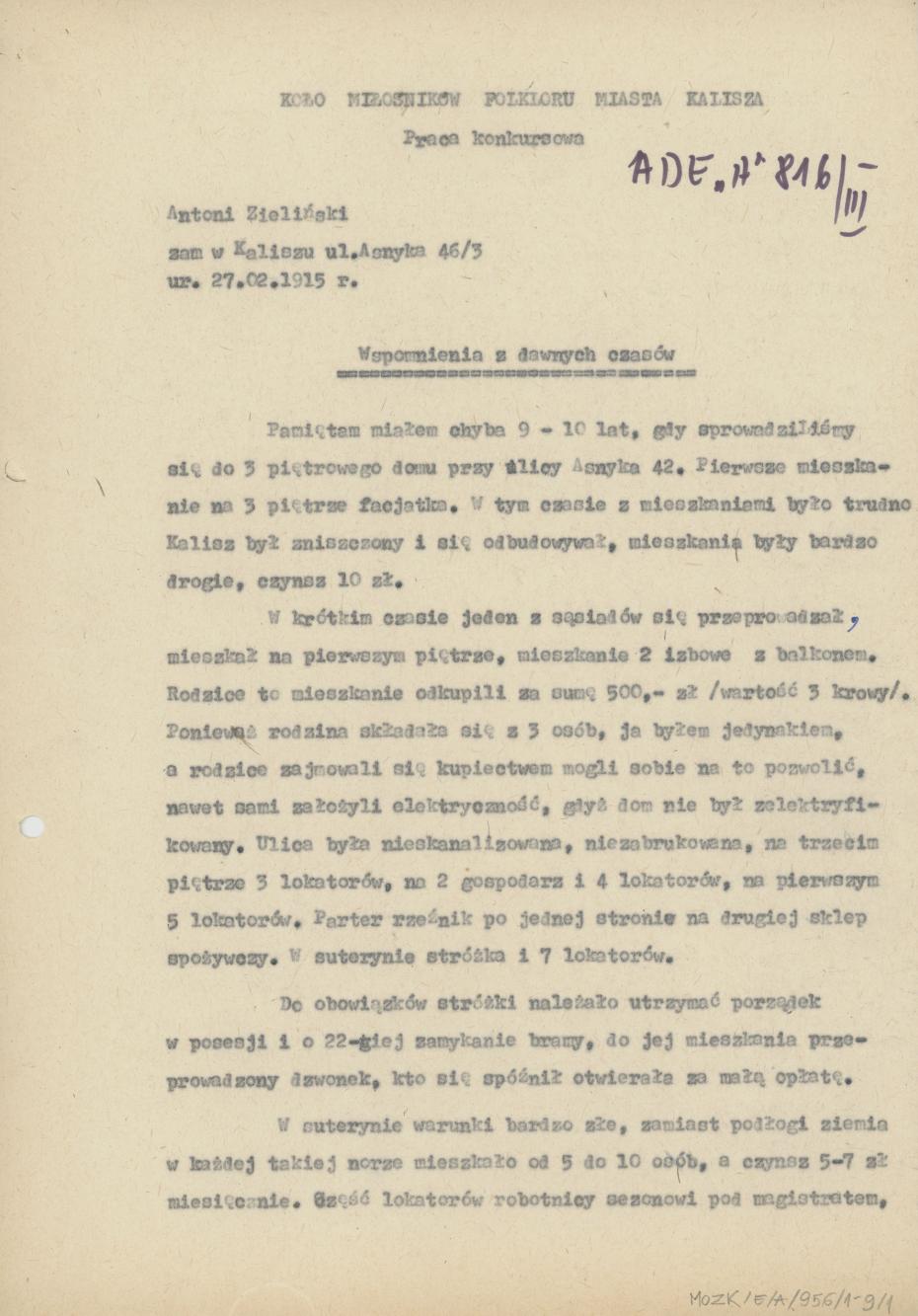 Wspomnienia z dawnych czasów