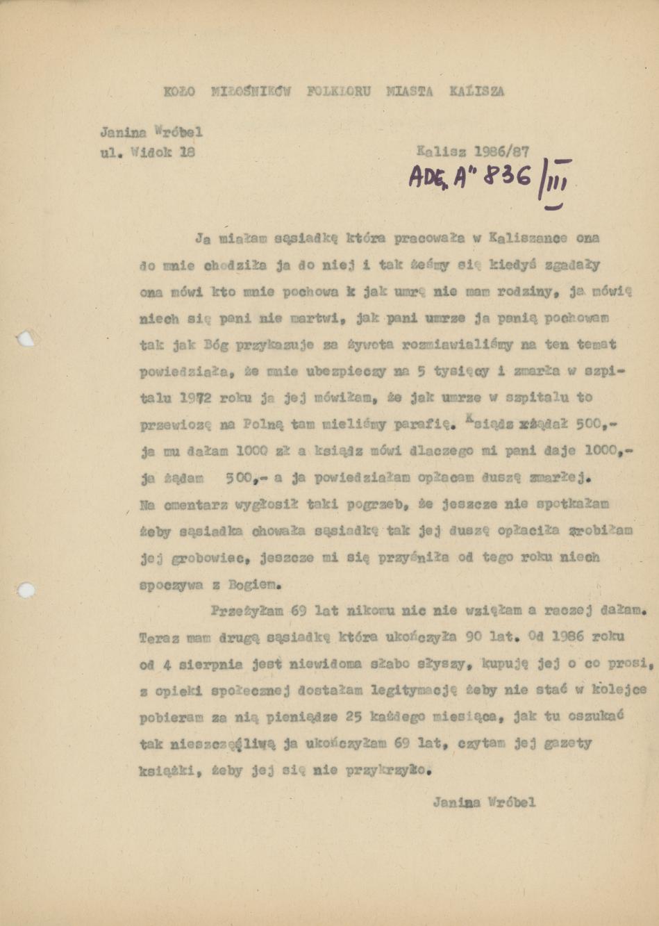 Ja miałam sąsiadkę która pracowała w Kaliszance