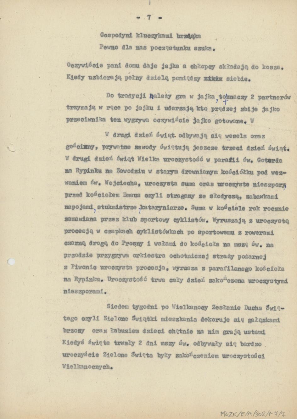 Tradycje związane z Wielkim Postem, Wielkanocą oraz Zielonymi Świętami od 7 roku życia aż do pełnoletności
