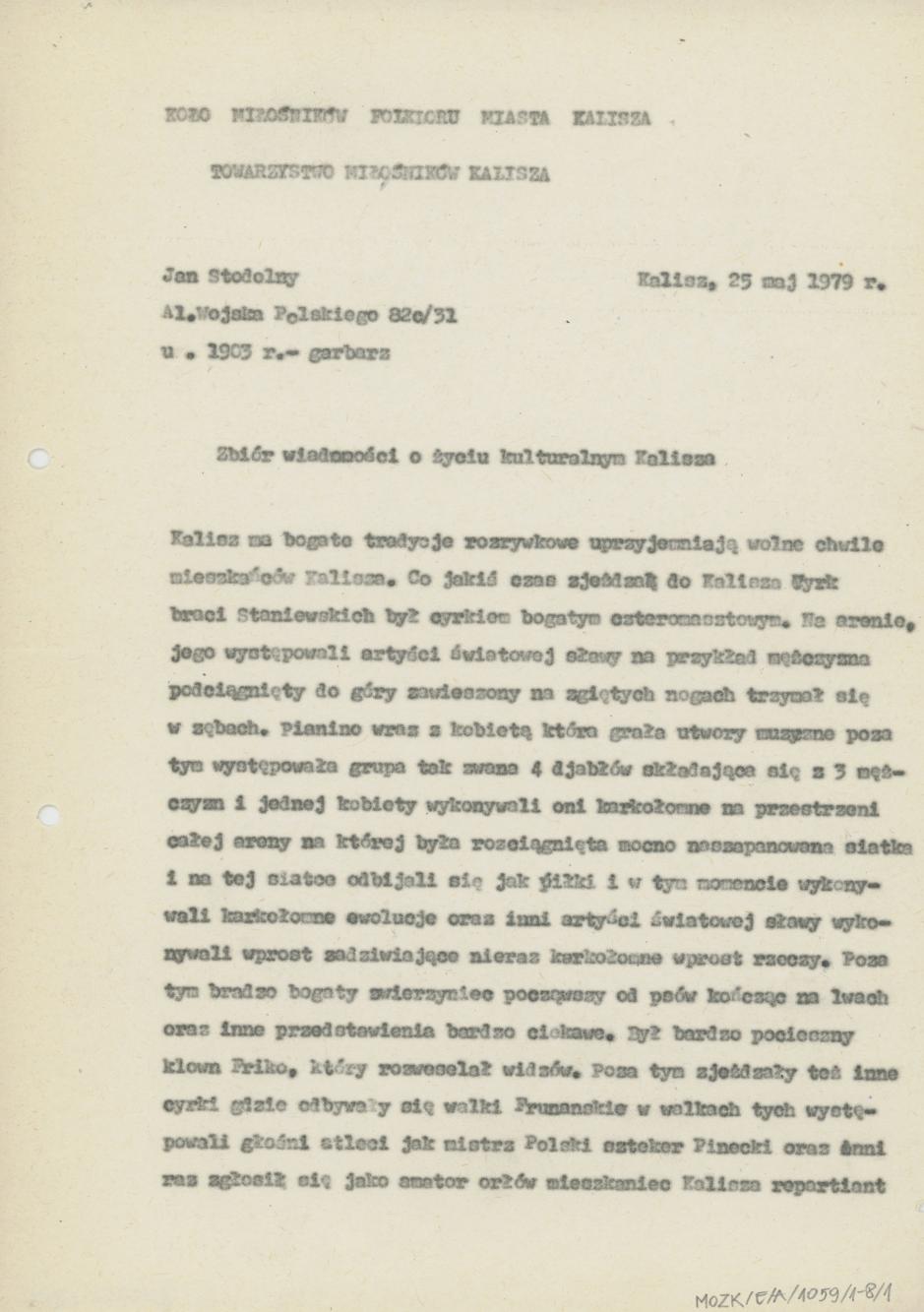 Zbiór wiadomości o życiu kulturalnym Kalisza