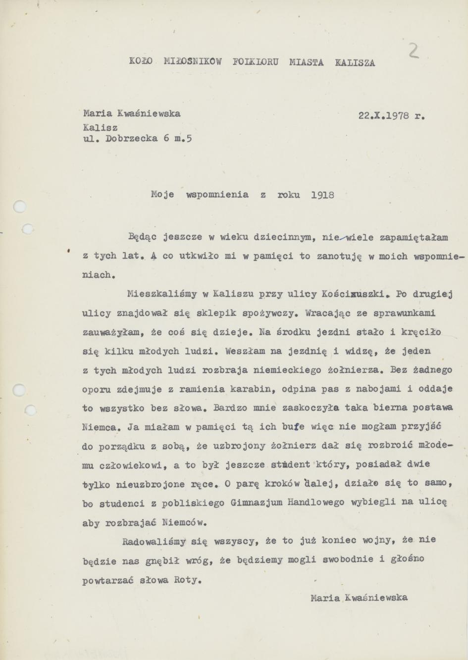 Moje wspomnienia z roku 1918