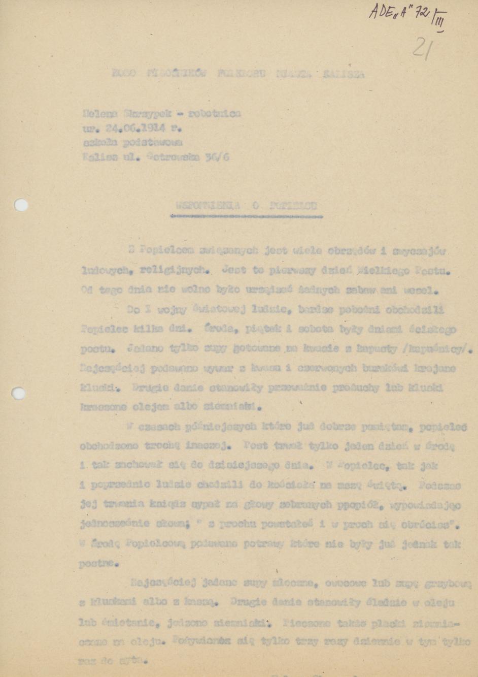 Wspomnienia o popielcu