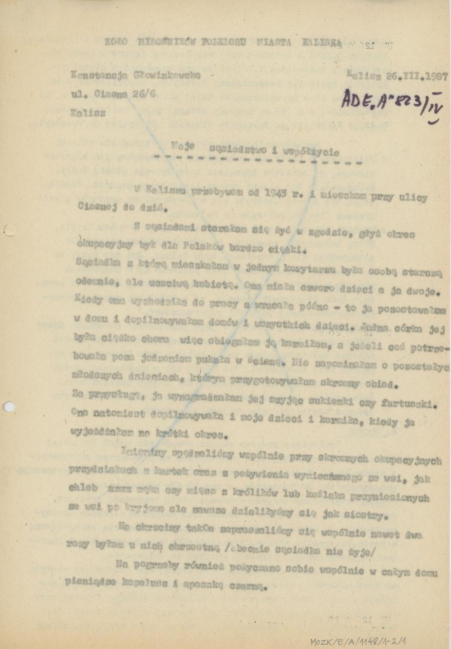 Moje sąsiedztwo i współżycie