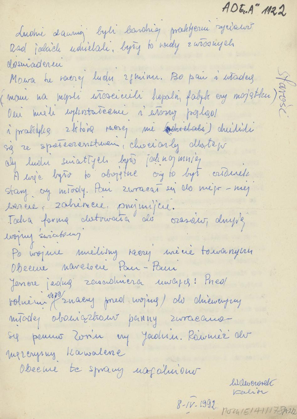 Starość i ludzie starsi dawniej i dziś