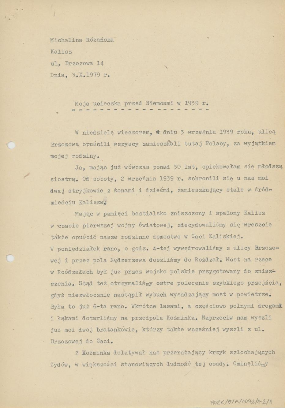 Moja ucieczka przed Niemcami w 1939 r.