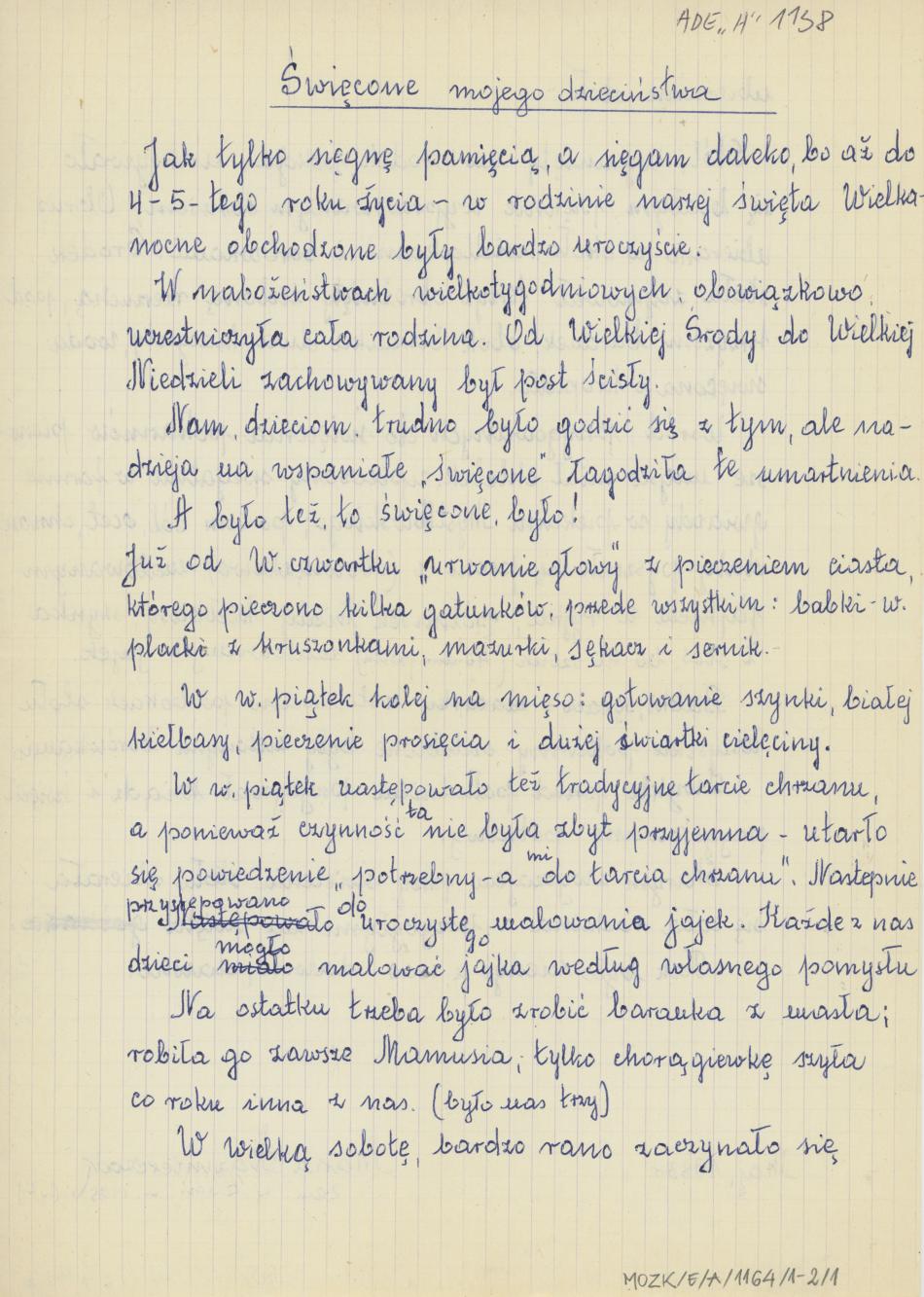 Święcone mojego dzieciństwa