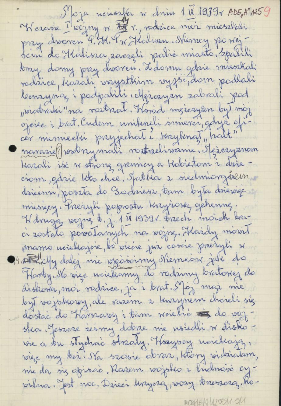 Moja ucieczka w dniu 1 IX 1939 r.