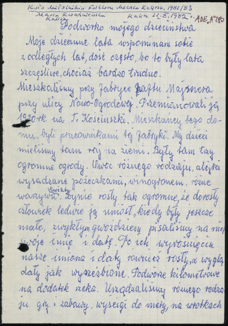 Podwórko mojego dzieciństwa