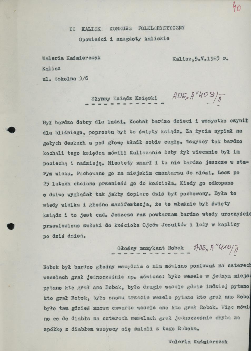 Słynny ksiądz Księski, Głośny muzykant Robak