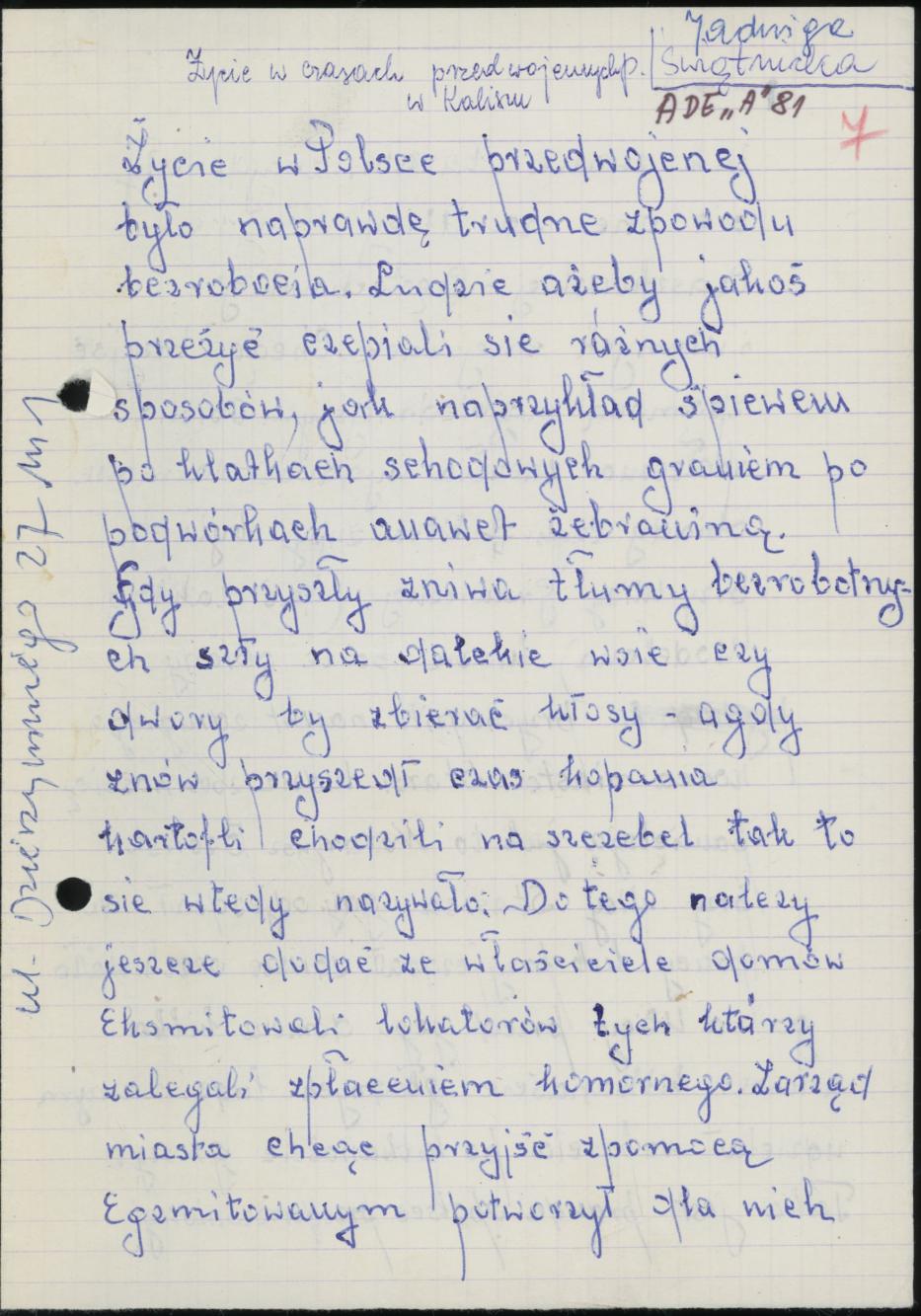 Życie w czasach przedwojennych w Kaliszu