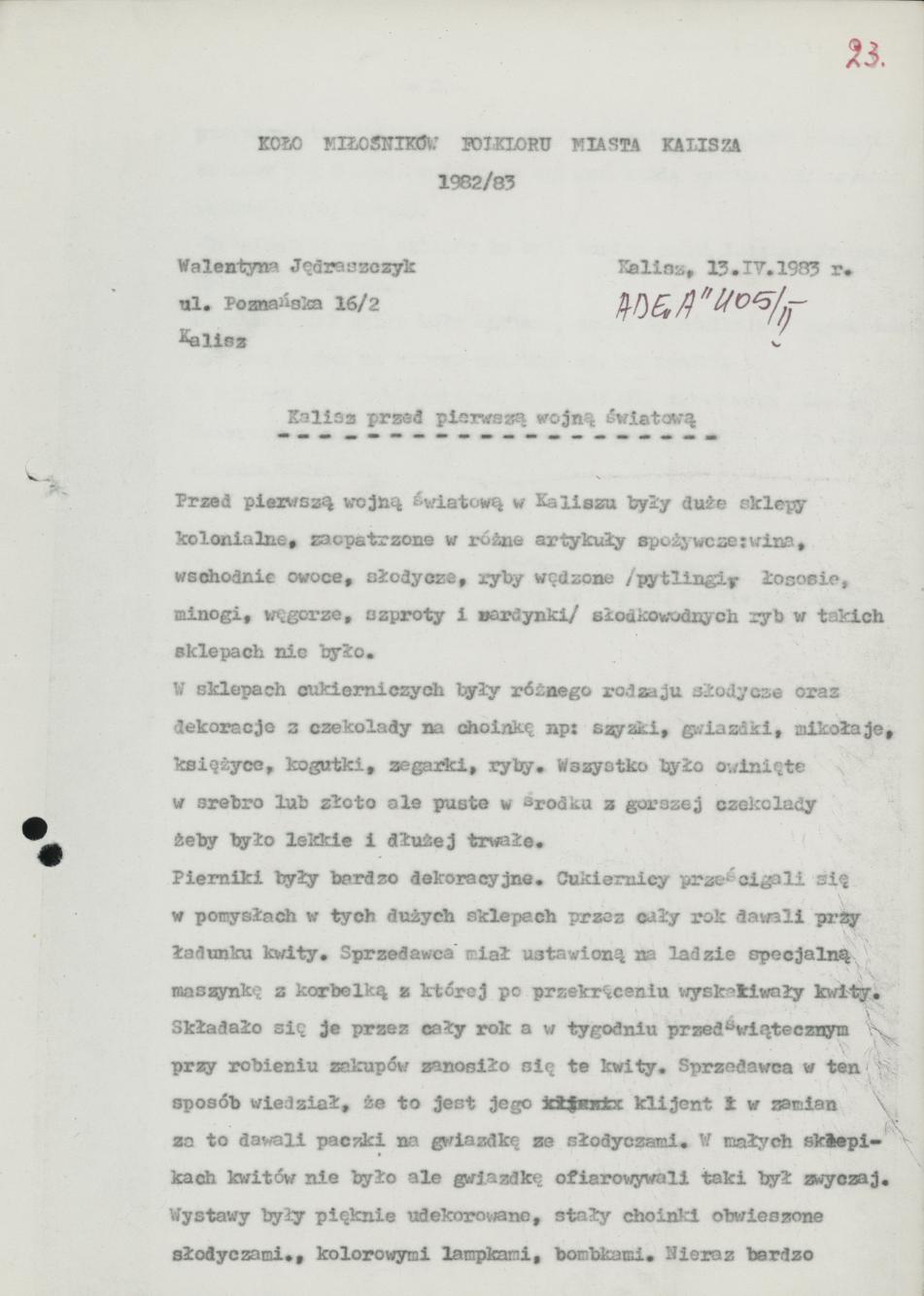 Kalisz przed pierwszą wojną światową