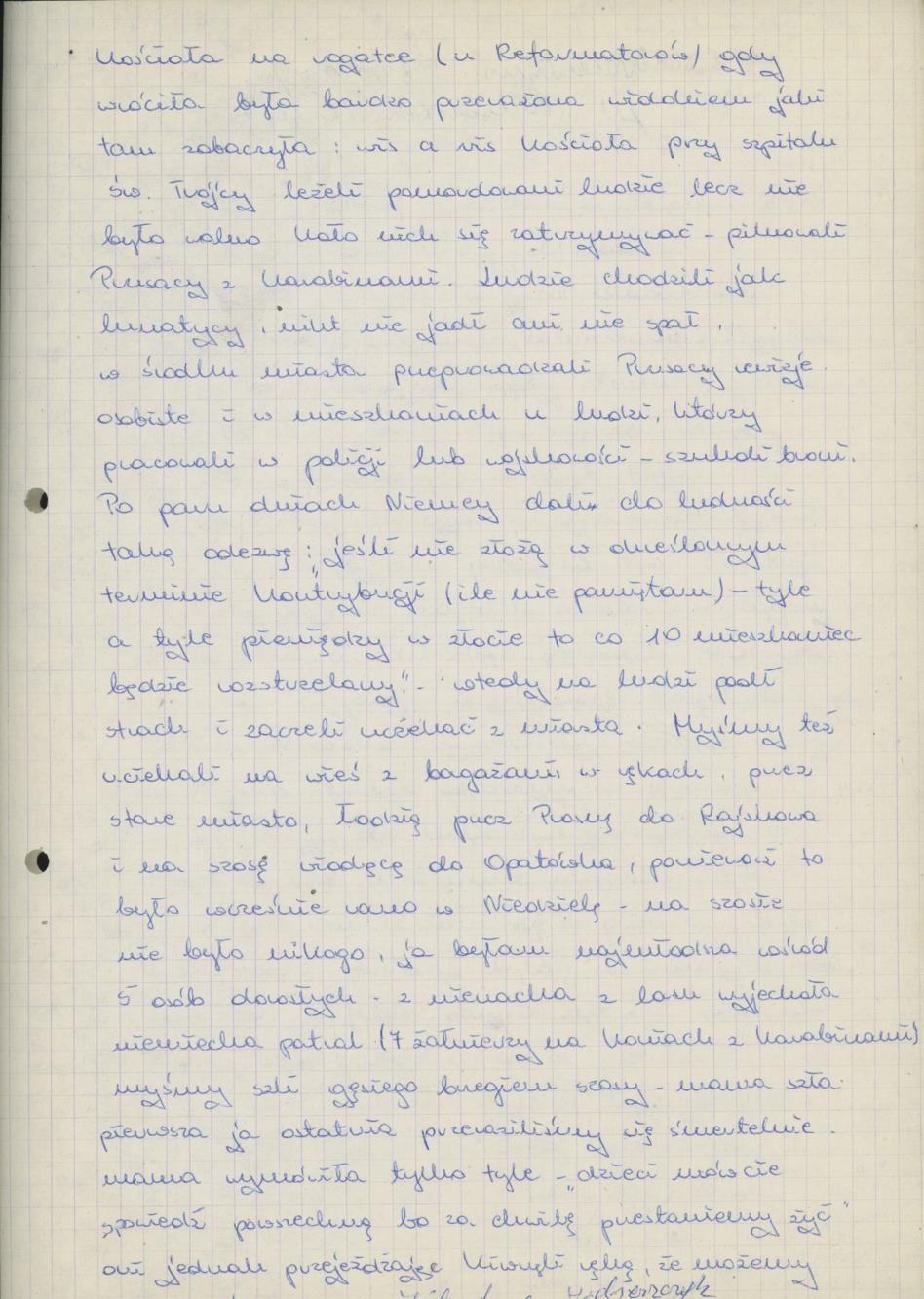 Fragment moich przeżyć z pierwszych dni wybuchu