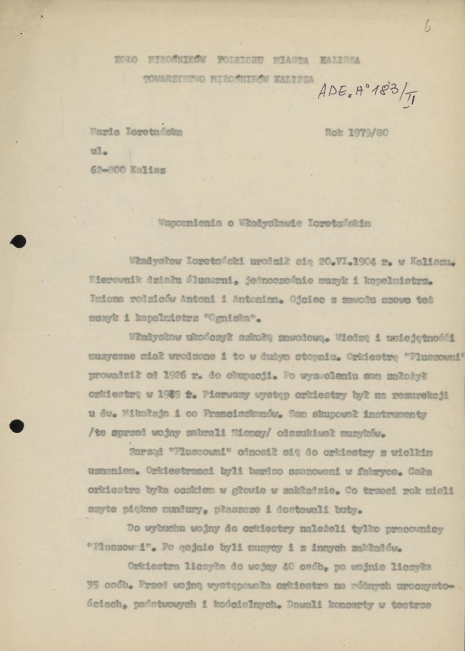 Wspomnienia o Władysławie Loretańskim