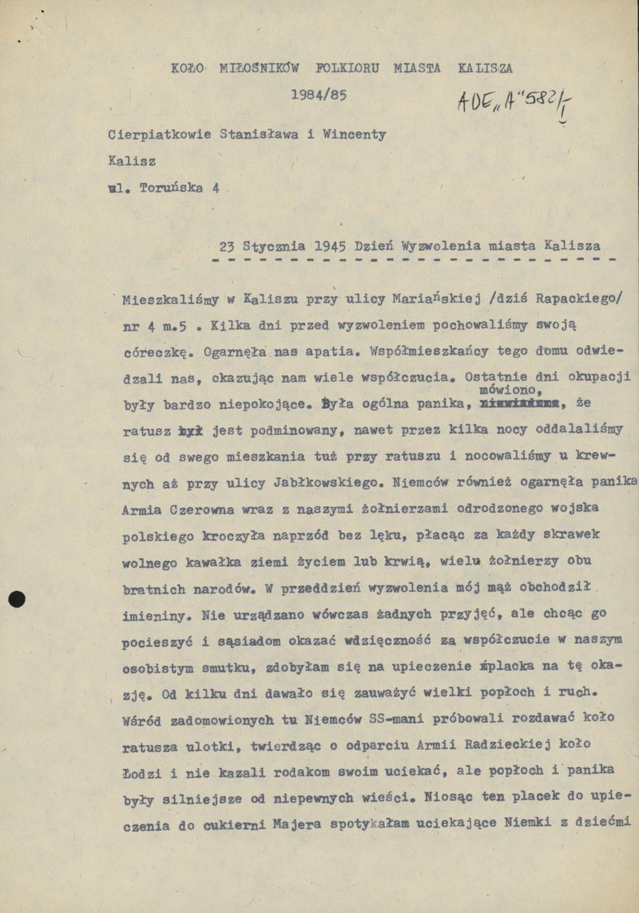 23 stycznia 1945 - dzień wyzwolenia miasta Kalisza