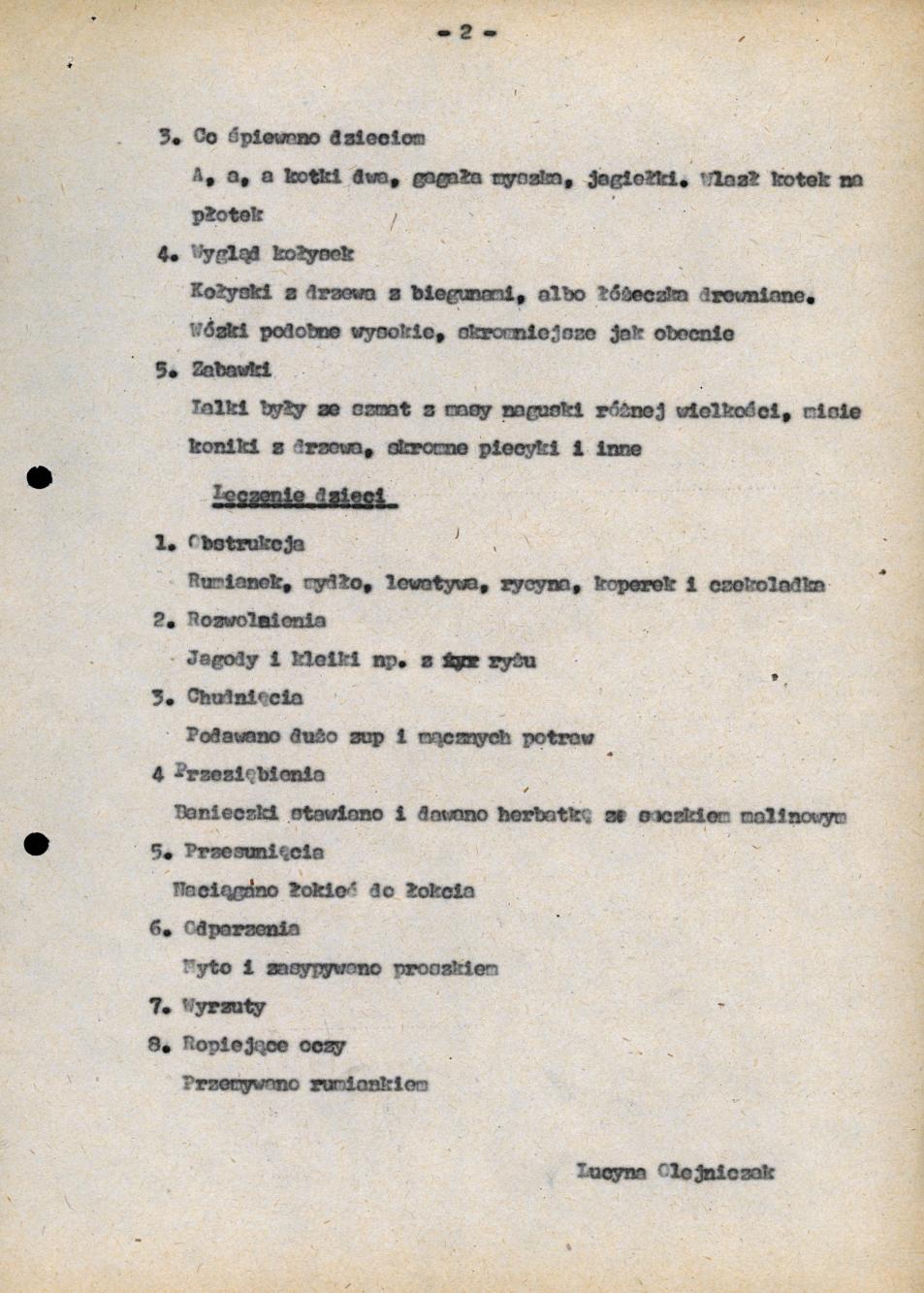 Dawne odżywianie dzieci, ich zabawianie i leczenie