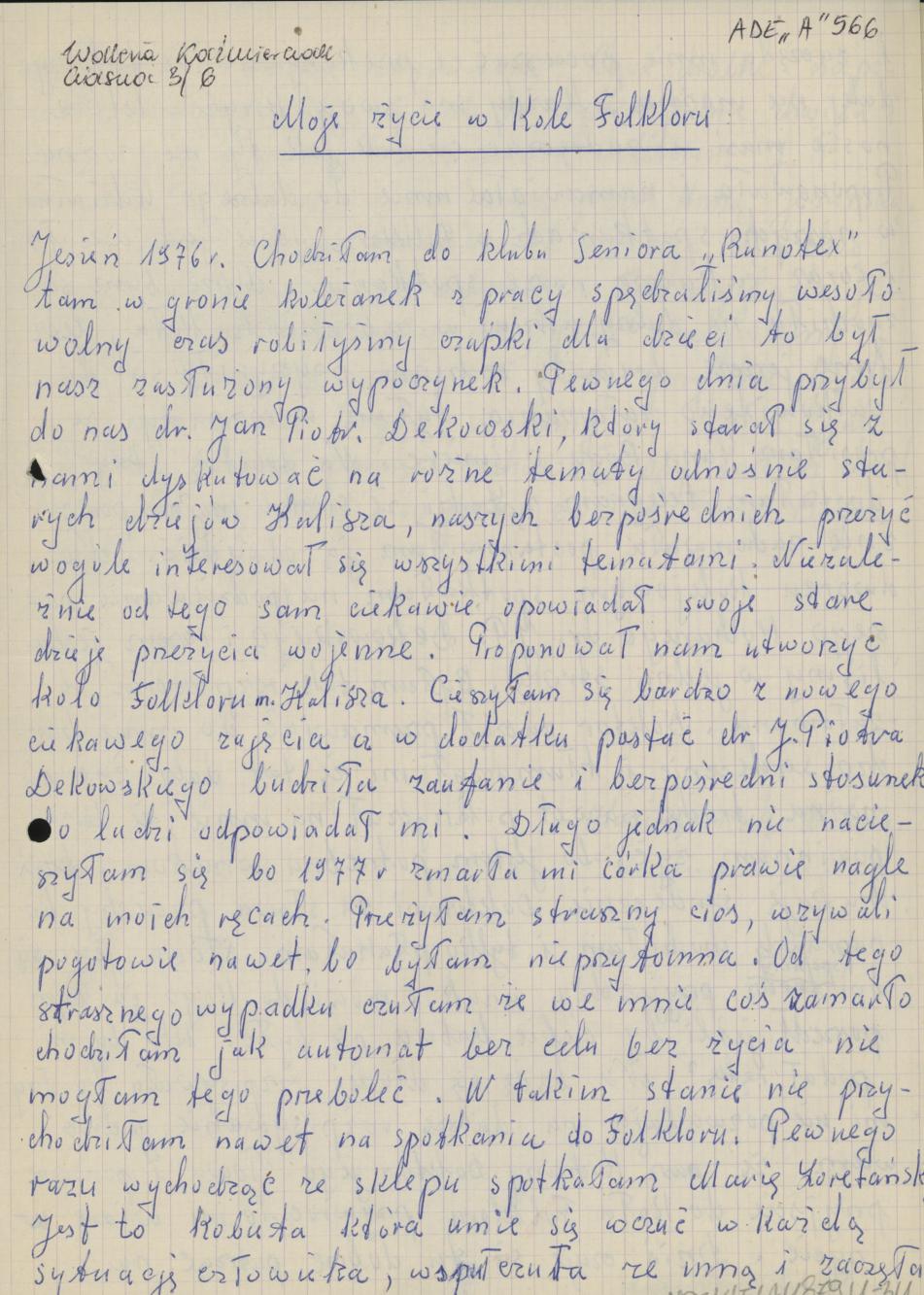 Moje życie w Kole Folkloru