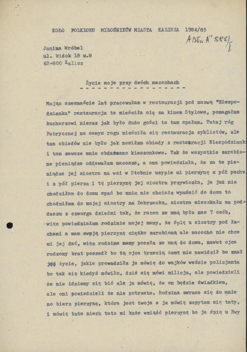 Życie moje przy dwóch macochach