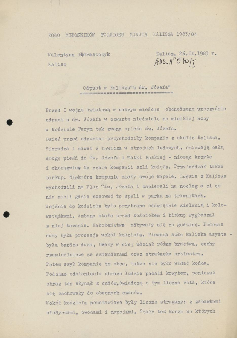 Odpust w Kaliszu u św. Józefa